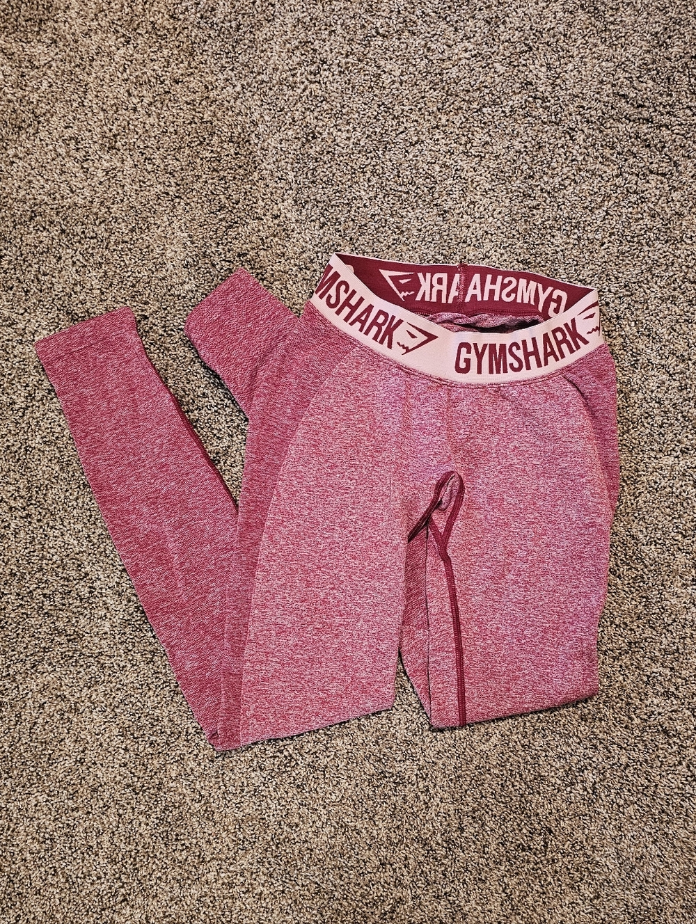 Women's Gymshark Pink Seamless  Leggings With Logo Waistband